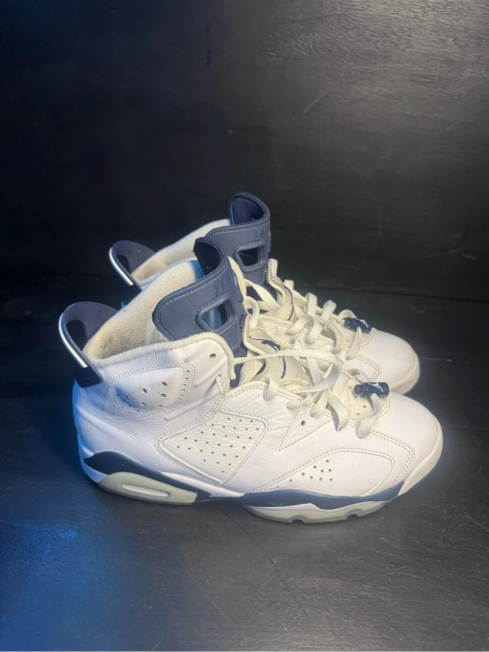 White and Navy jordan 5 Basketball Sneakers High-Top Athletic Shoes